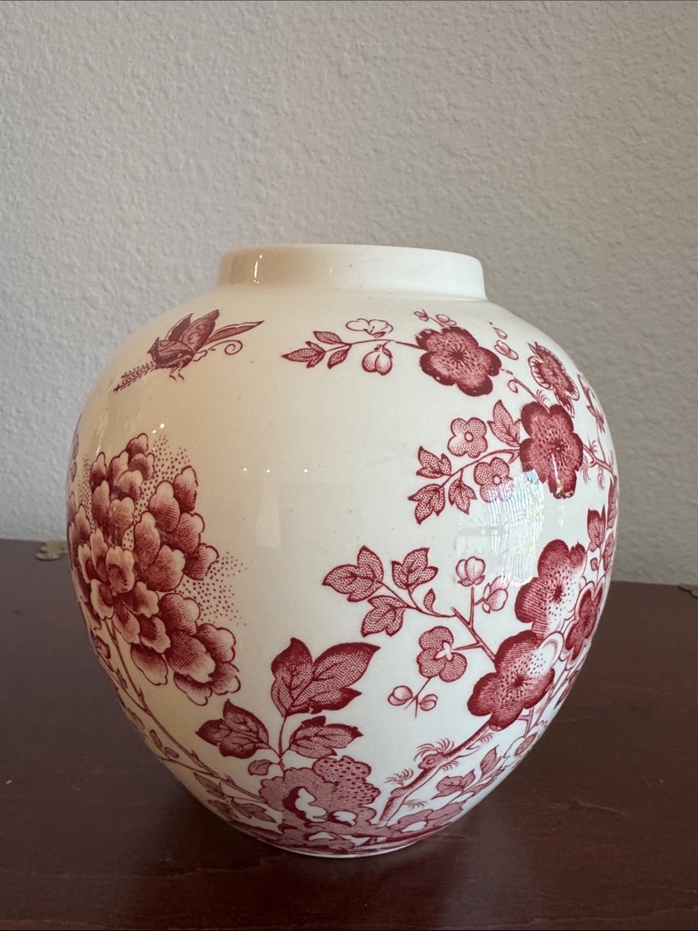 Vintage Mason’s Manchu Red Floral Ceramic Vase England